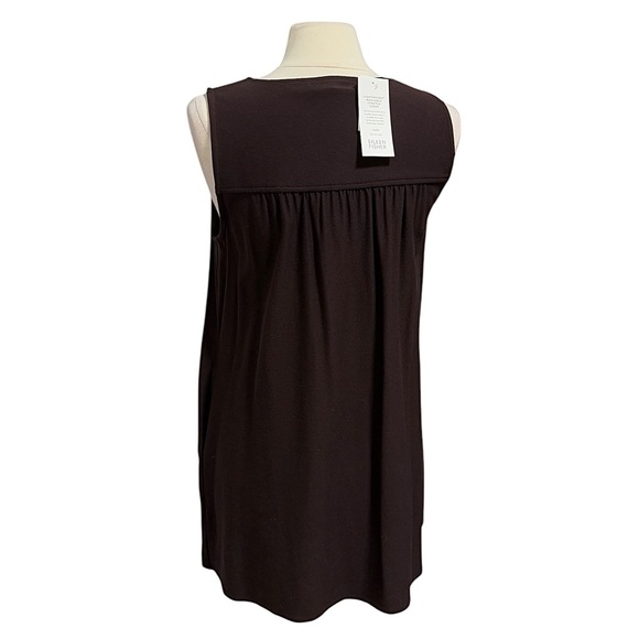 Eileen Fisher Lightweight Washable Stretch Crepe Clove Tunic Top Size Medium NWT - Picture 3 of 13